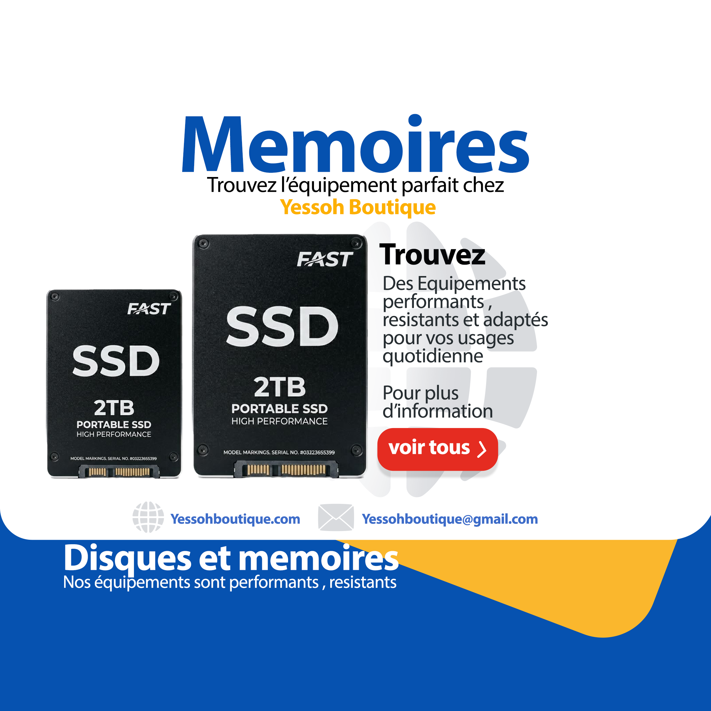 Stockage SSD et disques