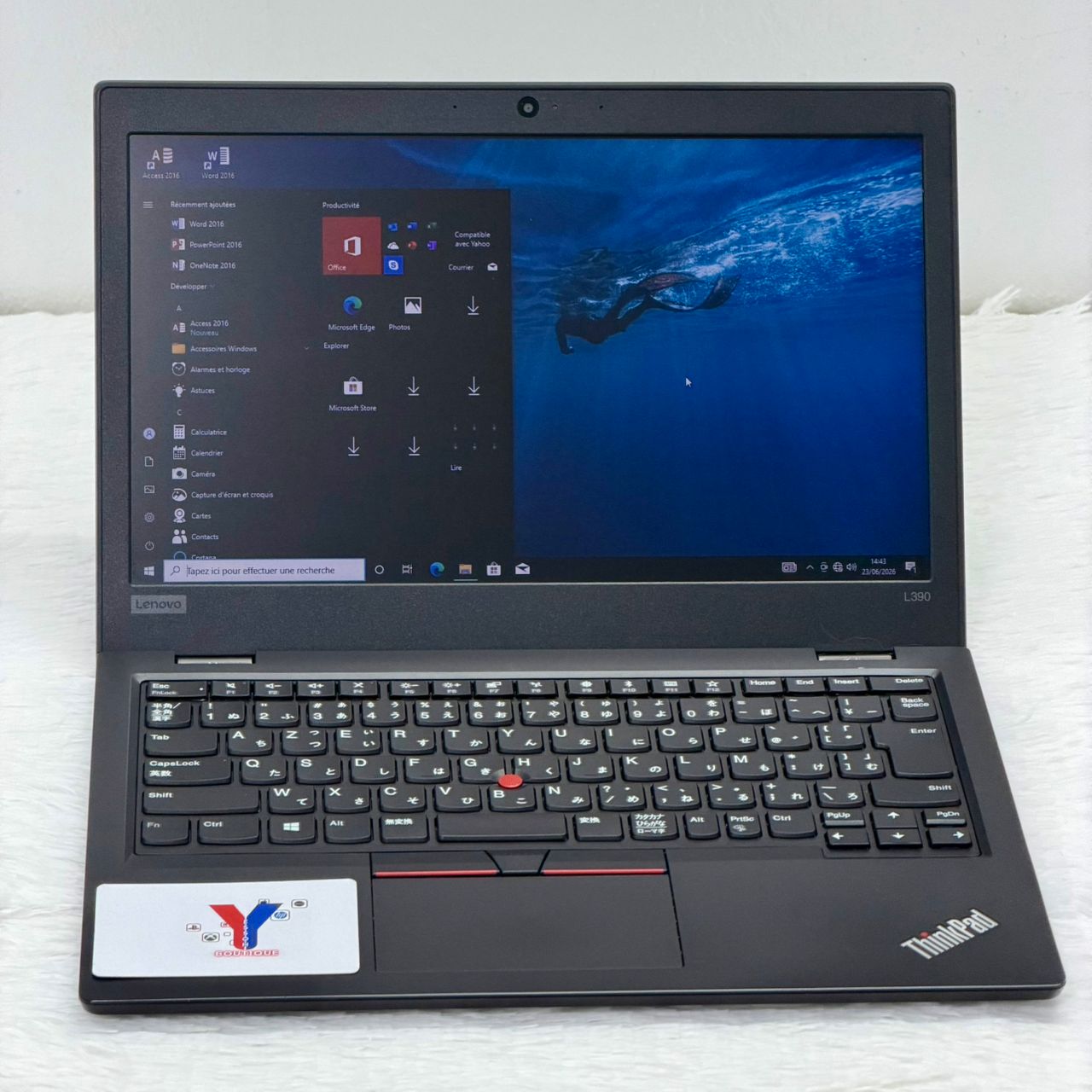 LENOVO L390 Intel (R) Celeron ( R) CPU -4305U - 14’’, 128 Go SSD - 8 Go Ram - Azerty