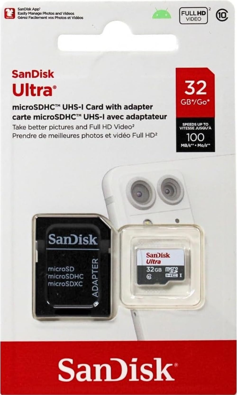 SanDisk Ultra 32GO  SDHC UHS - I Card  Full HD Video